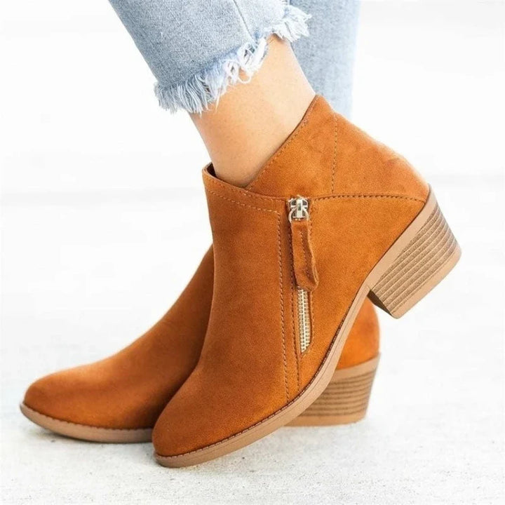 Capucine – Waterproof Faux Suede Low Ankle Boots
