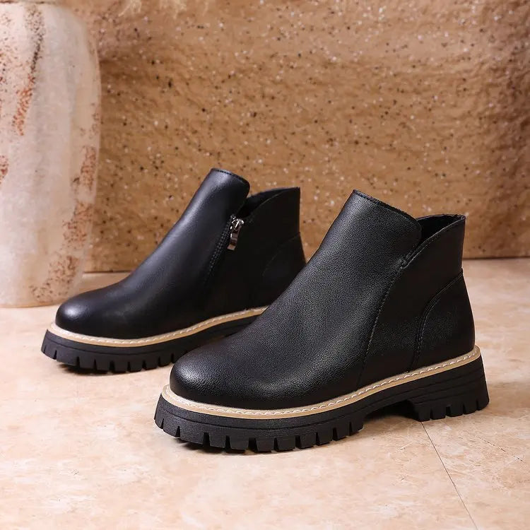 Rosalie – Platform Ankle Boots with Side Zip
