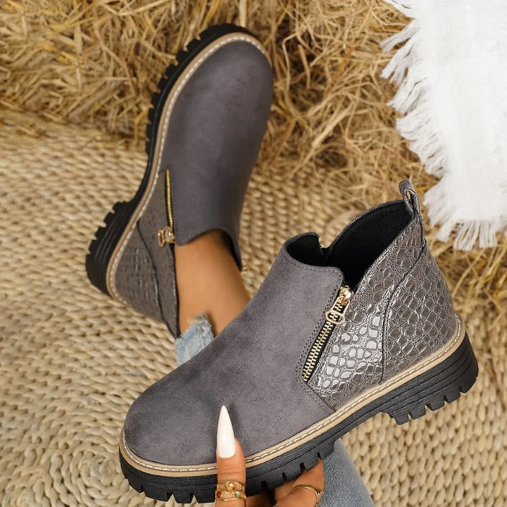 Apolline – Winter Ankle Boots with Double Zip