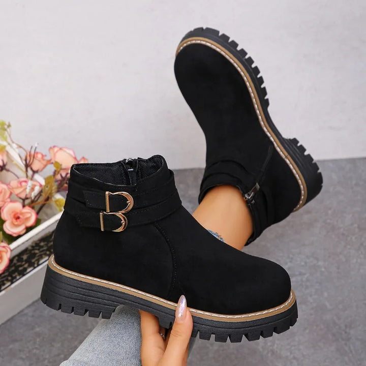 Héloïse – Ankle Boots with Buckle and Side Zip