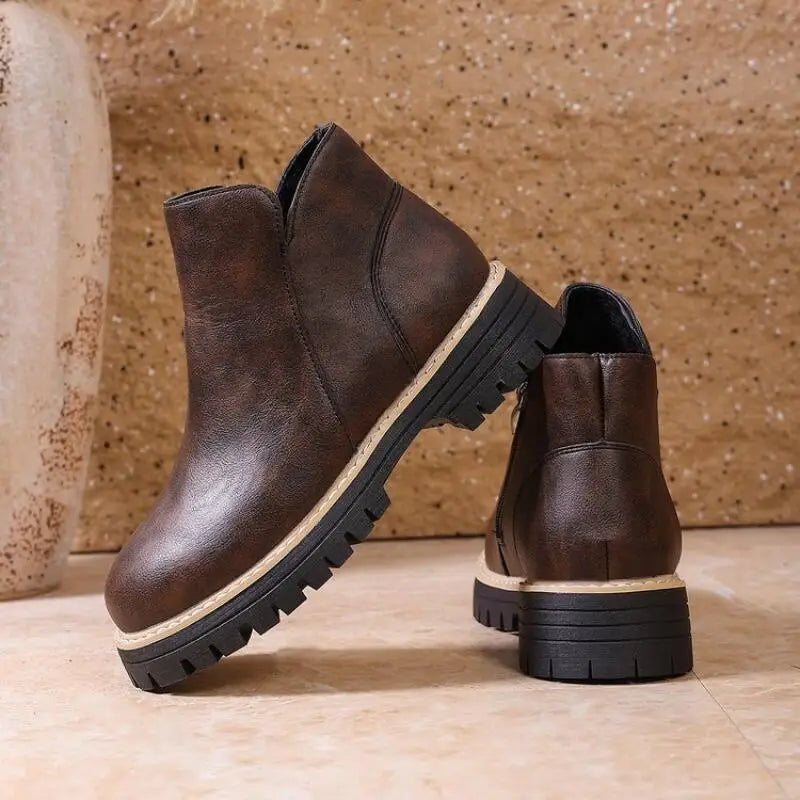 Rosalie – Platform Ankle Boots with Side Zip