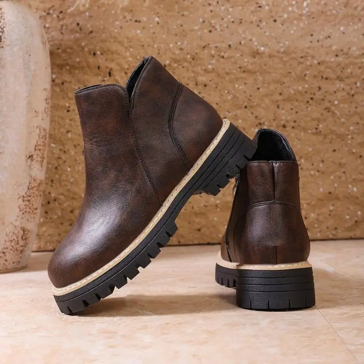 Rosalie – Platform Ankle Boots with Side Zip