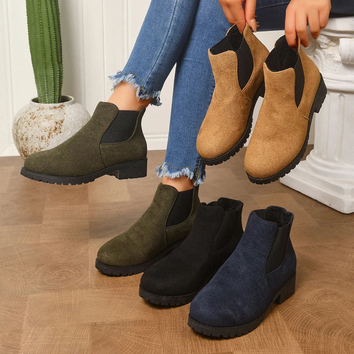Margaux – Suede Chelsea Ankle Boots with Lug Sole