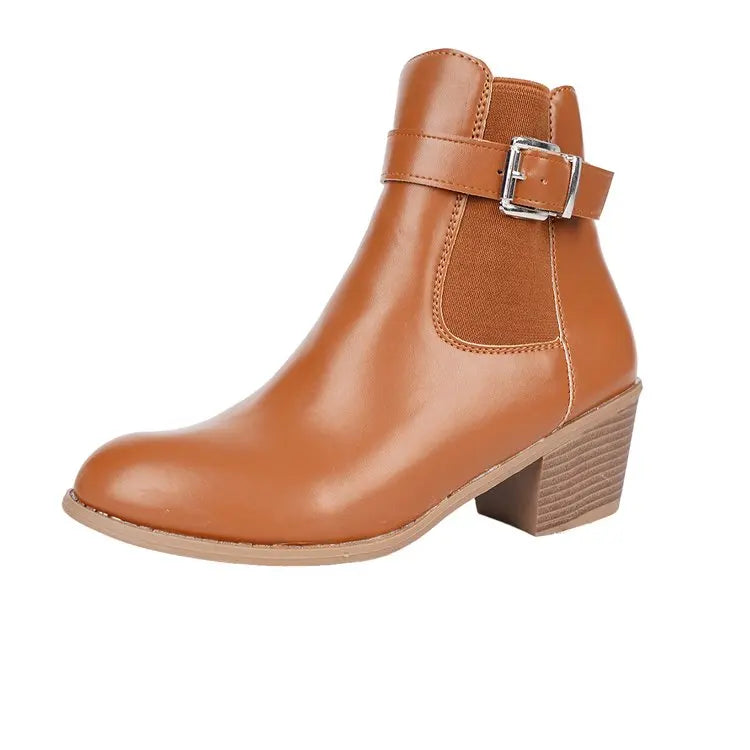 Joséphine – Buckle Ankle Boots with Square Heel