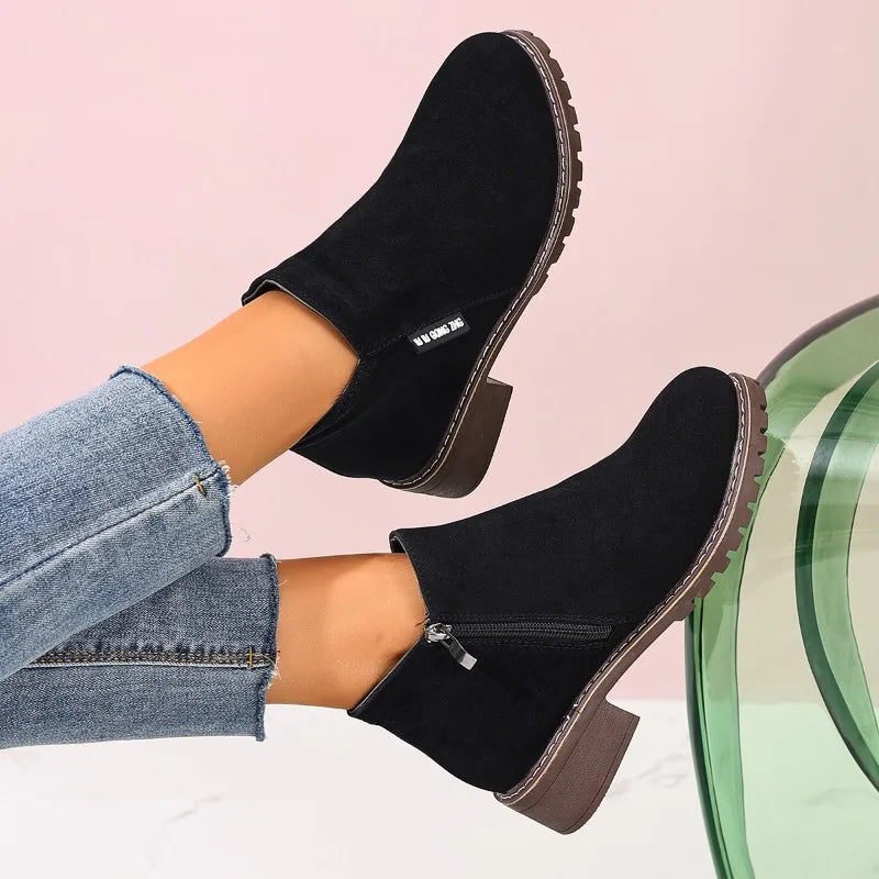 Adèle – Platform Ankle Boots with Chunky Heel