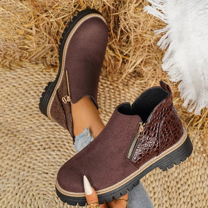 Apolline – Winter Ankle Boots with Double Zip