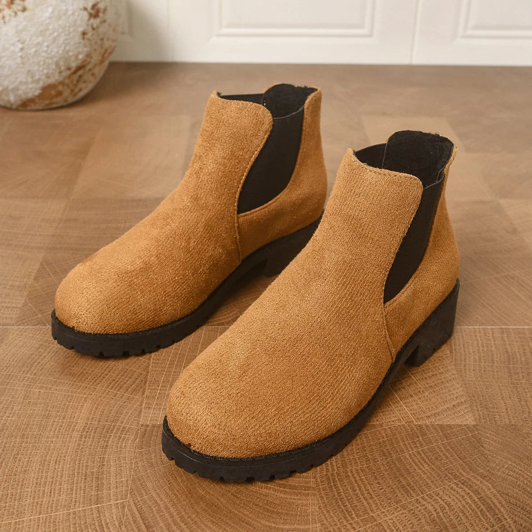 Margaux – Suede Chelsea Ankle Boots with Lug Sole
