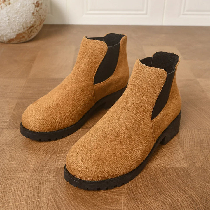 Margaux – Suede Chelsea Ankle Boots with Lug Sole