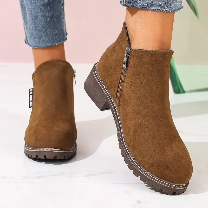 Adèle – Platform Ankle Boots with Chunky Heel