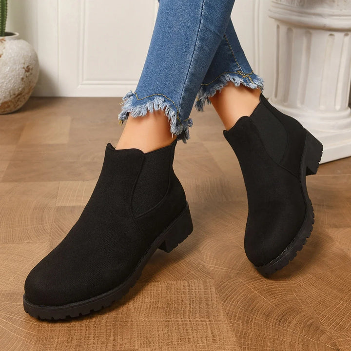 Margaux – Suede Chelsea Ankle Boots with Lug Sole