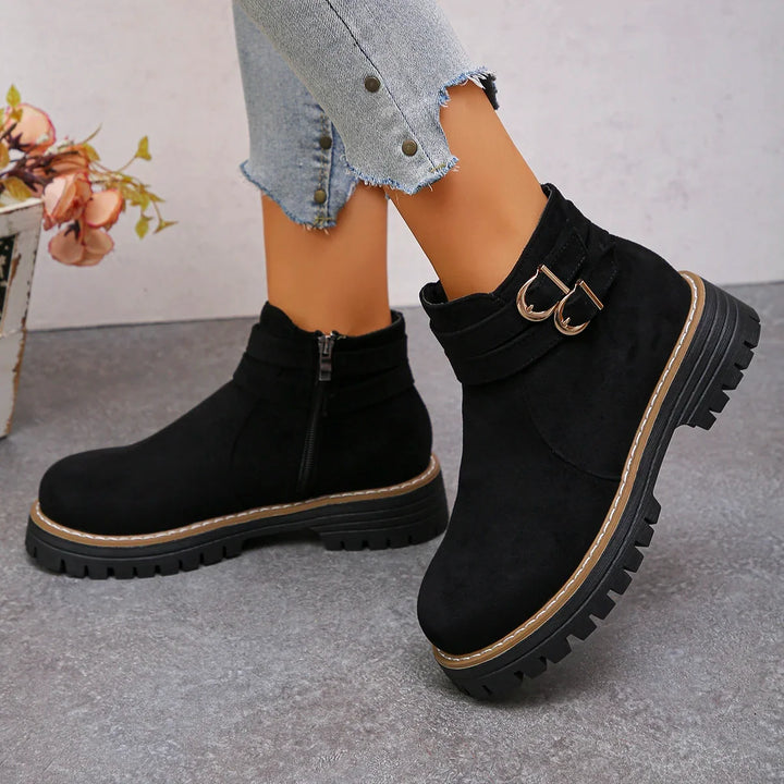 Héloïse – Ankle Boots with Buckle and Side Zip