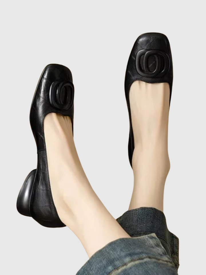 Marielle – Square-Toe Leather Ballet Flats