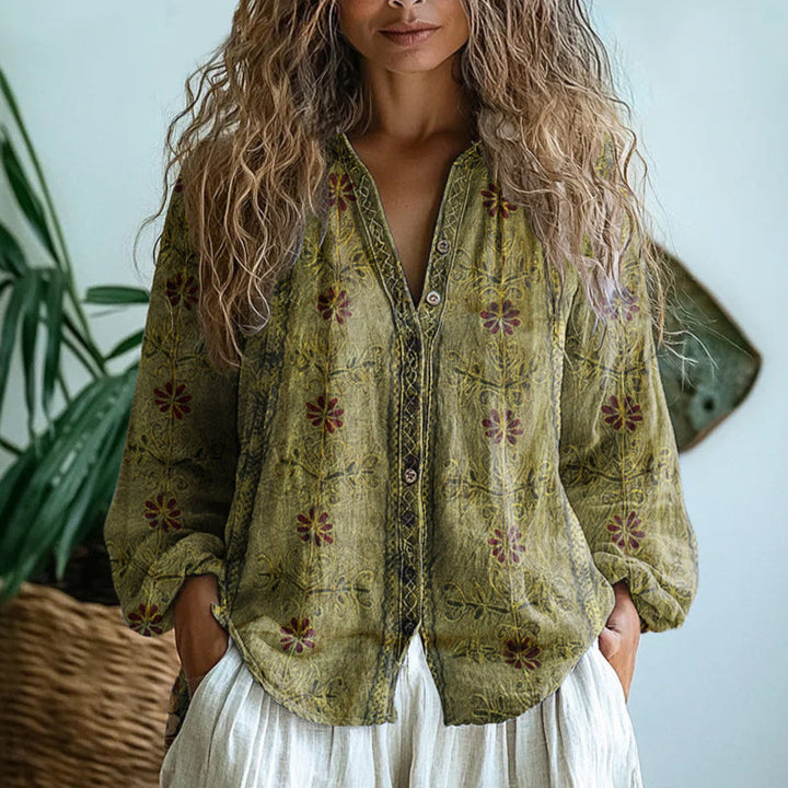 Rosette | V-Neck Relaxed Blouse