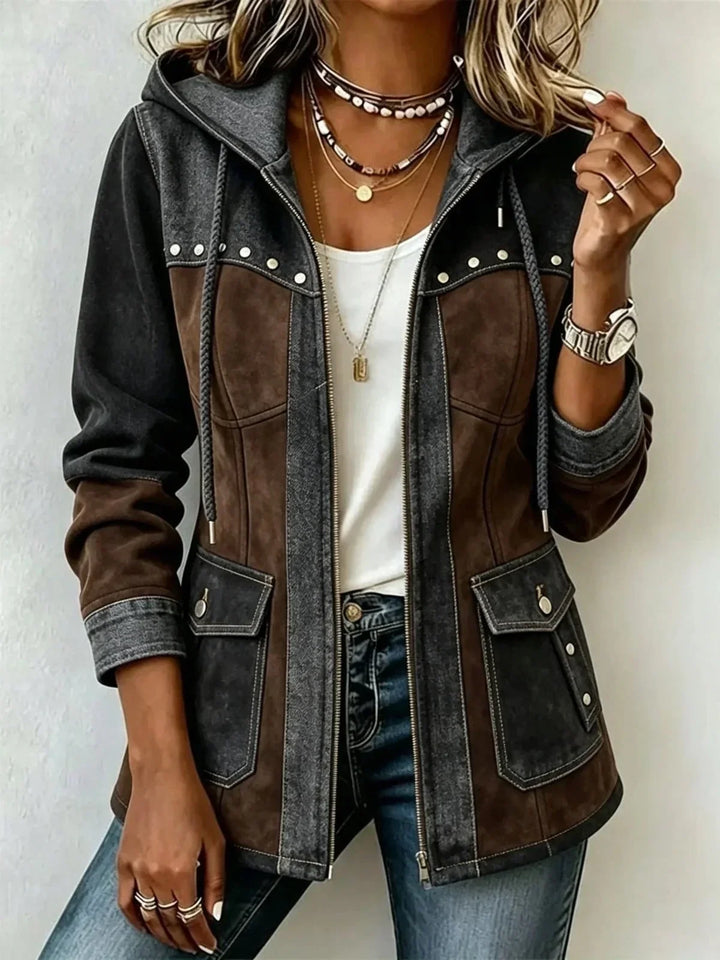 Veronique | Two-Tone Hooded Fall Jacket