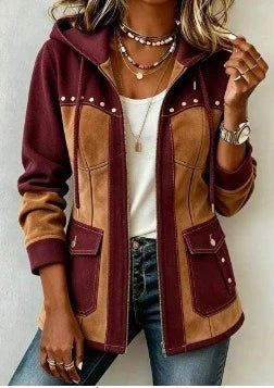 Veronique | Two-Tone Hooded Fall Jacket