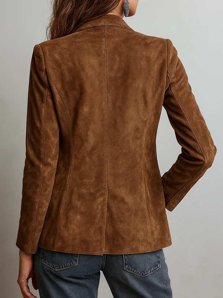 Pascale – Vintage Brown Faux Suede Blazer