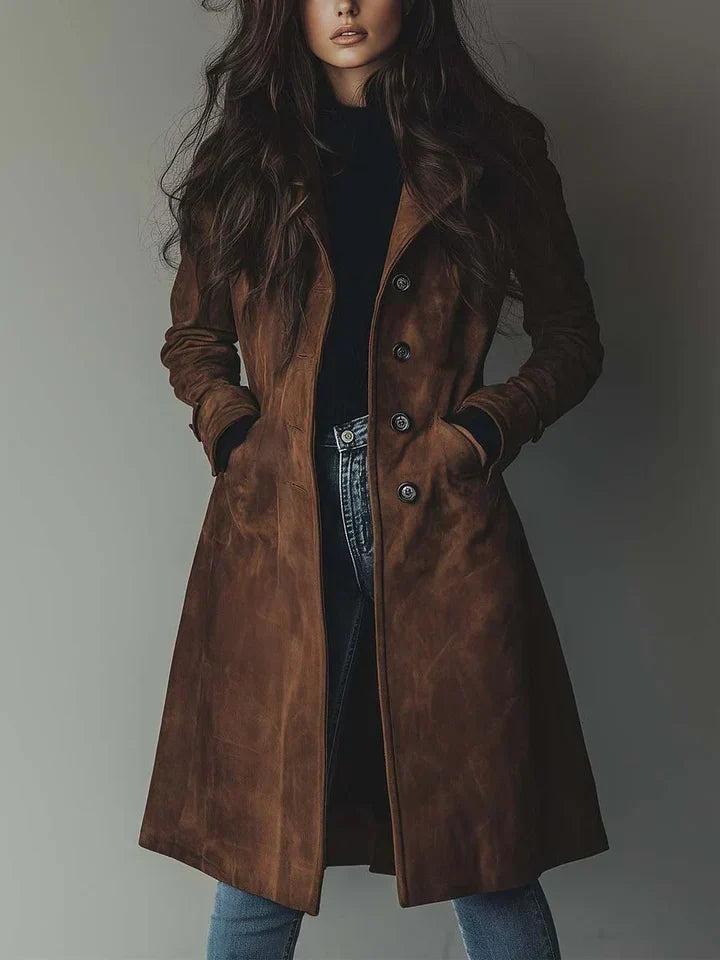 Sylvie – Elegant Suede-Texture Coat
