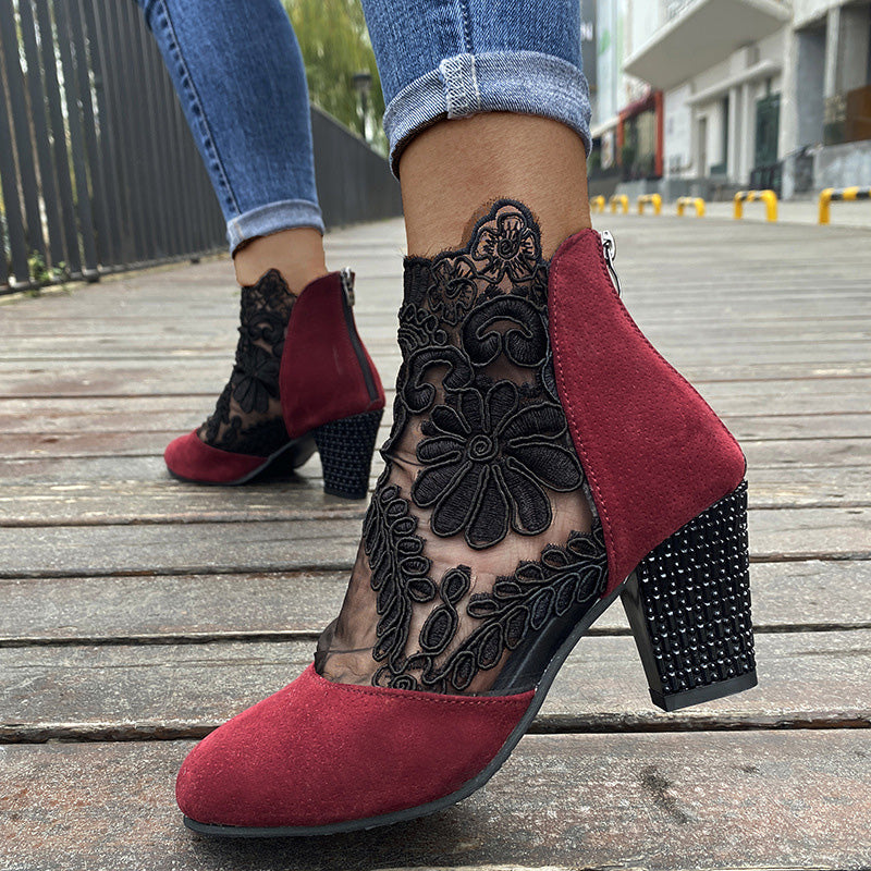 Joséphine – Lace Heeled Ankle Boots