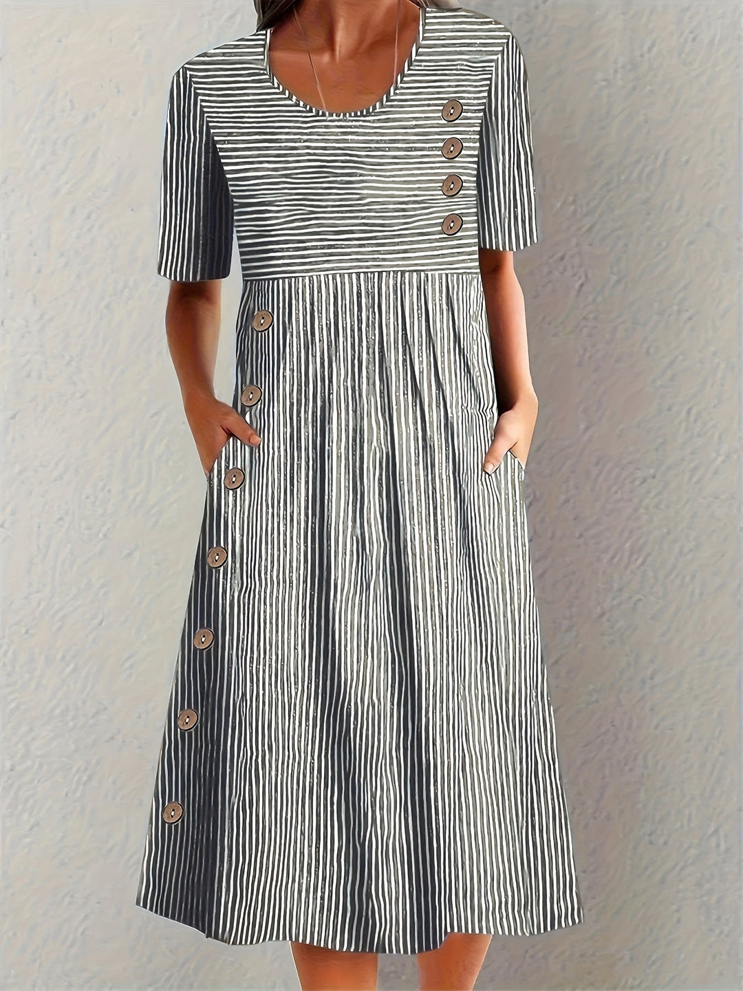 Coralie | Crisp Striped Summer Maxi-