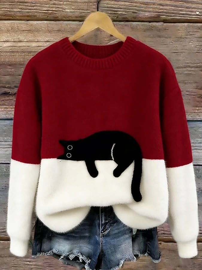 QUINN | Oversized sweater with relaxed fit - Red