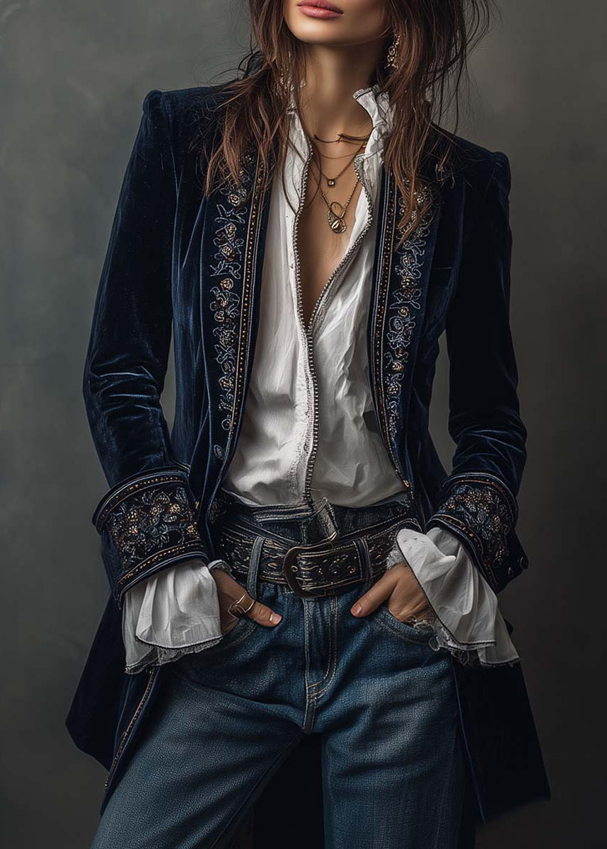 Clarisse – Long Embroidered Vintage-Style Jacket