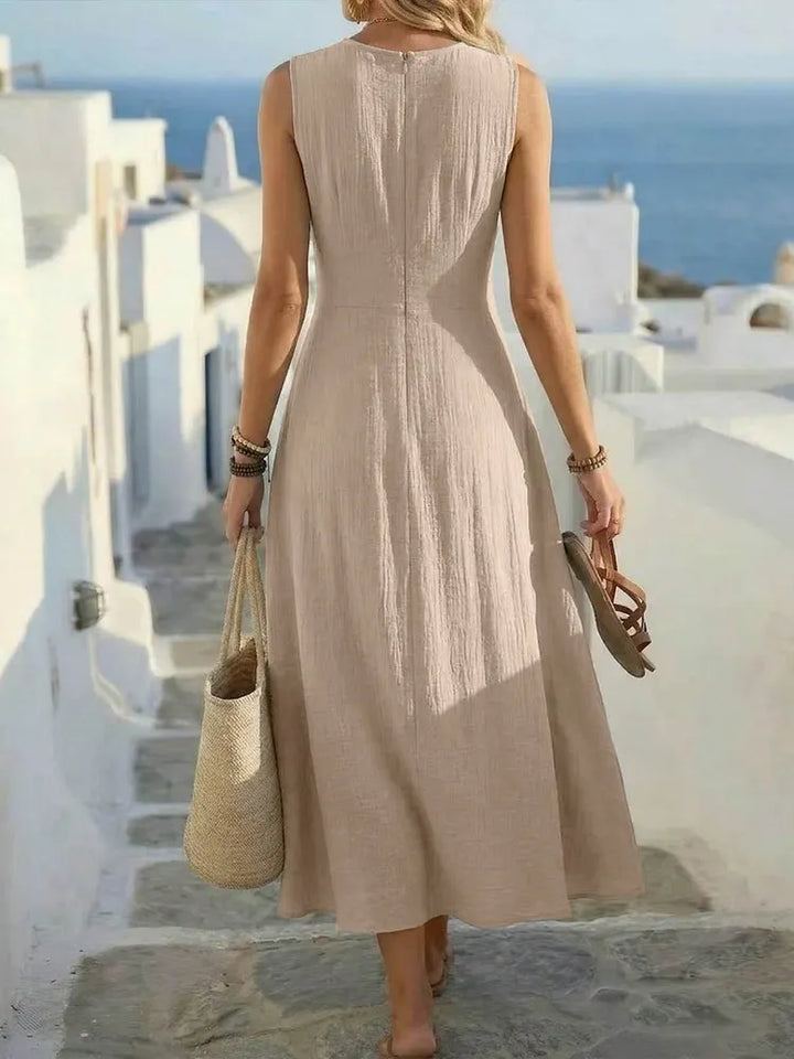 Sage | Sleeveless Boho A-Line Dress