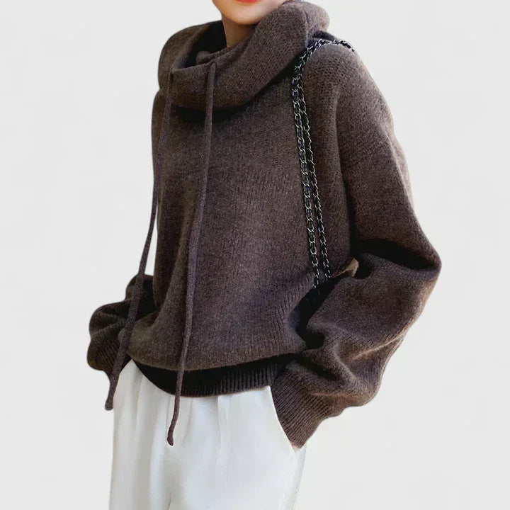 Marie – Cozy High-Neck Hooded Sweater
