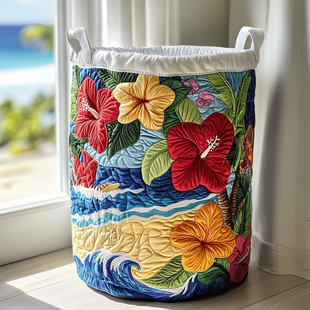 Hibiscove | Hand-Quilted Laundry Basket