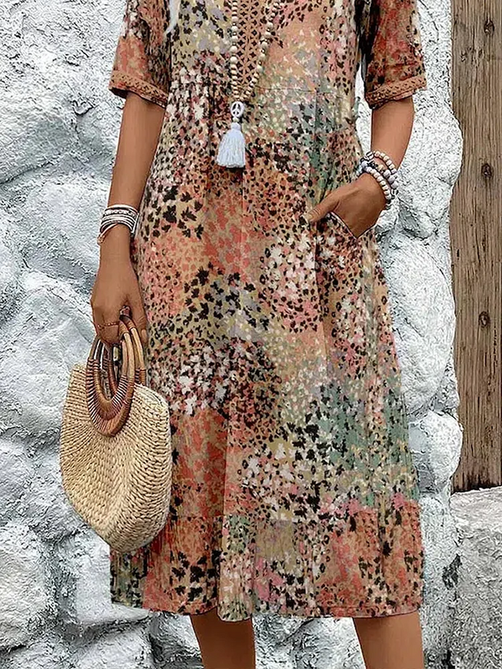 Roxanne | Vibrant Floral Wrap Midi Dress