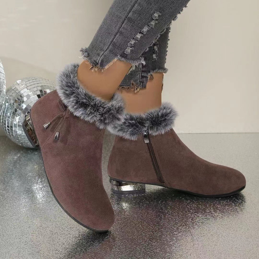 Adélaïde – Mid-Heel Ankle Boots with Side Zip