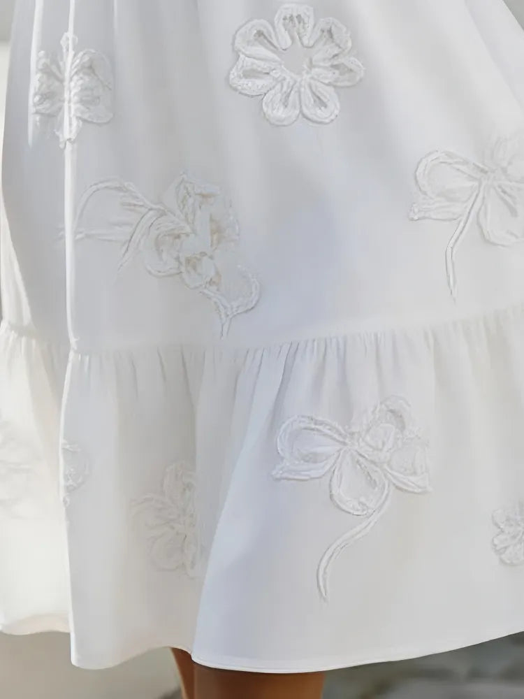 Elisa | Textured Floral Midi Dress