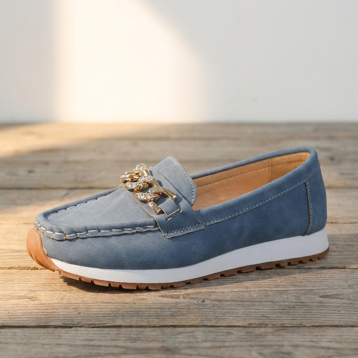 Elle - Orthopedic Diamond Buckle Loafers