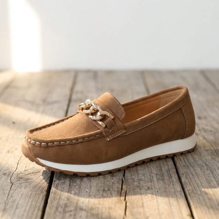 Elle - Orthopedic Diamond Buckle Loafers