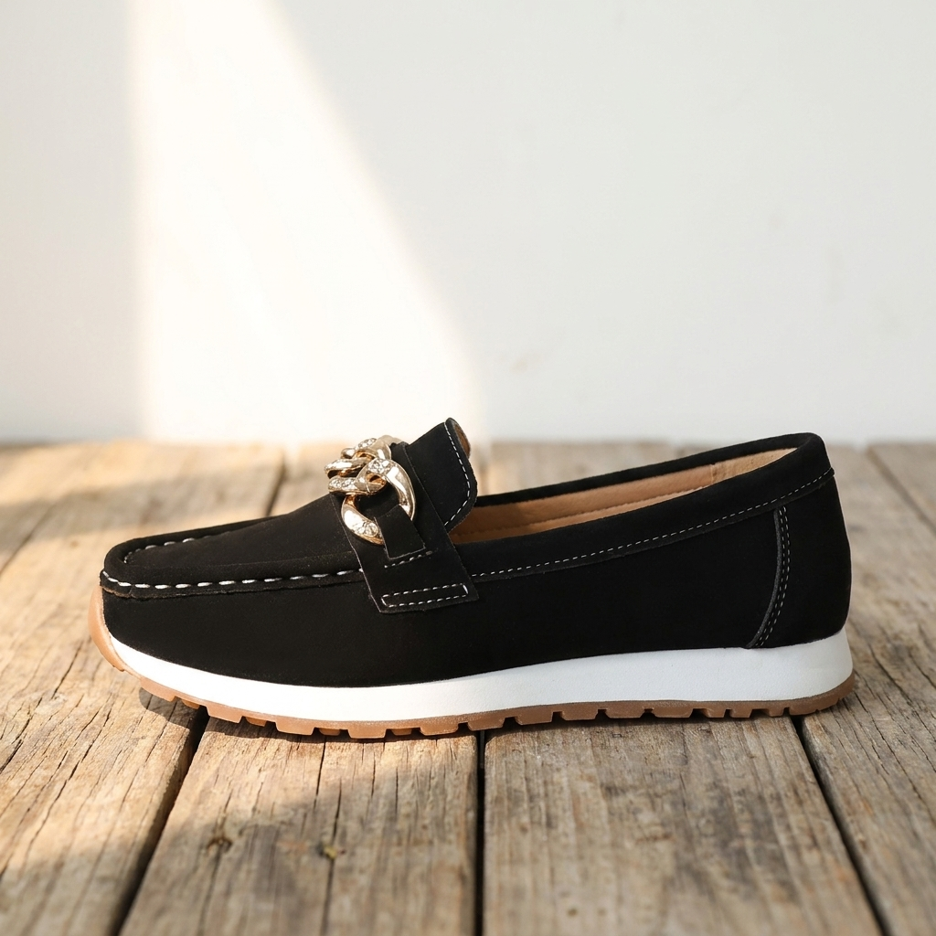 Elle - Orthopedic Diamond Buckle Loafers
