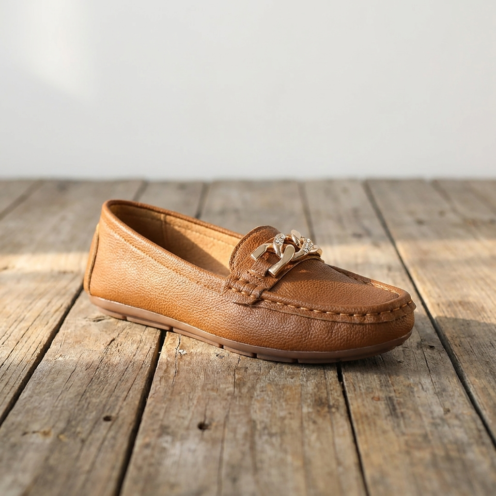 Eden - Flat Diamond Buckle Loafers