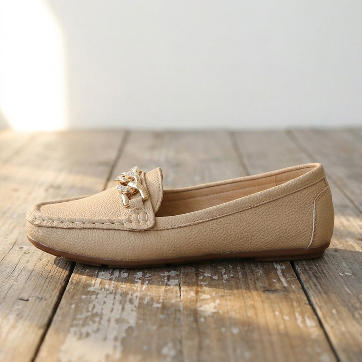 Eden - Flat Diamond Buckle Loafers