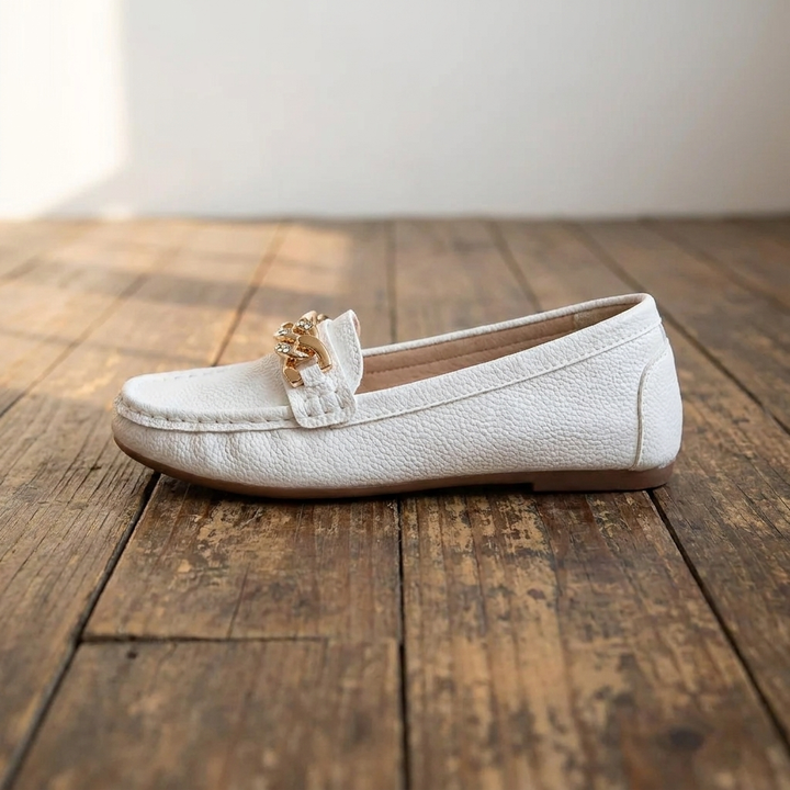 Eden - Flat Diamond Buckle Loafers
