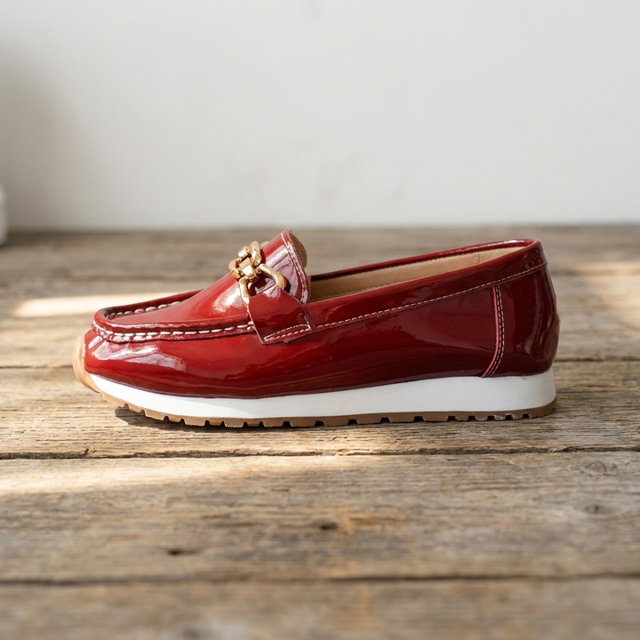 Eleanor - Shiny Bordeaux Loafers