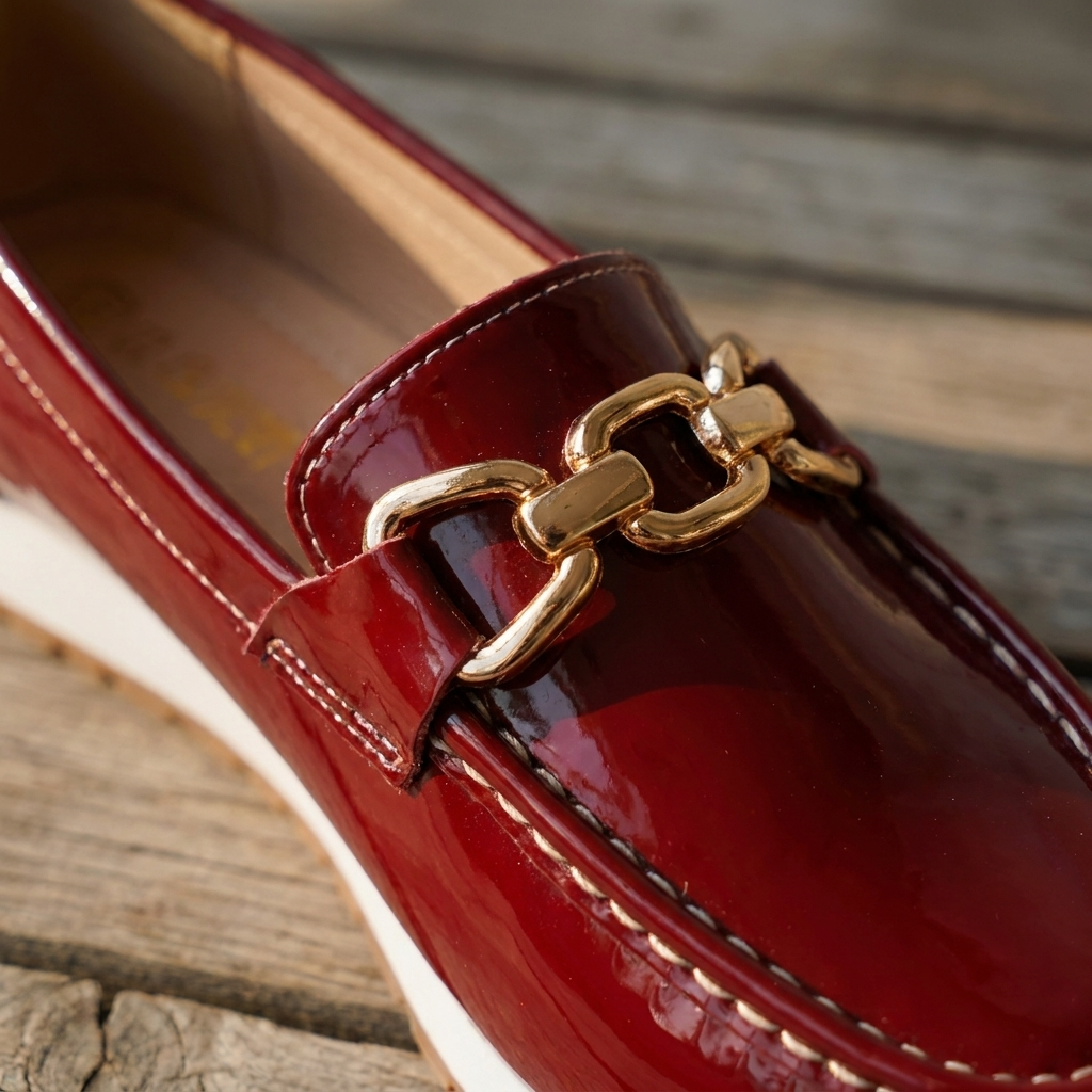 Eleanor - Shiny Bordeaux Loafers