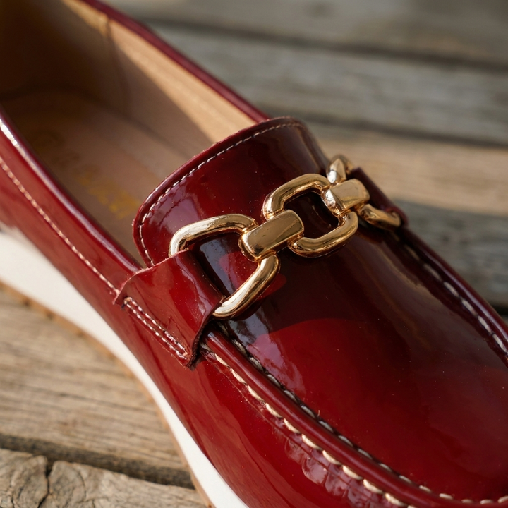 Eleanor - Shiny Bordeaux Loafers