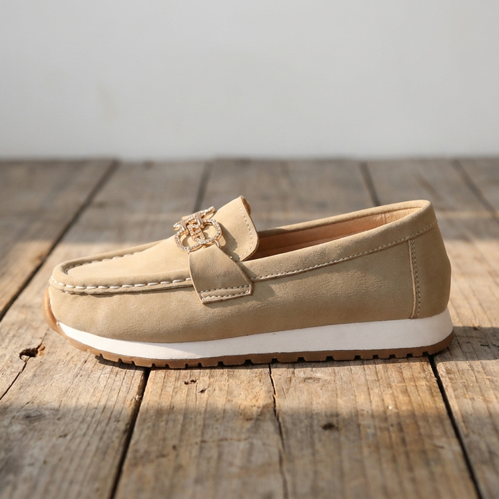 Emma - Chic Diamond Buckle Loafers