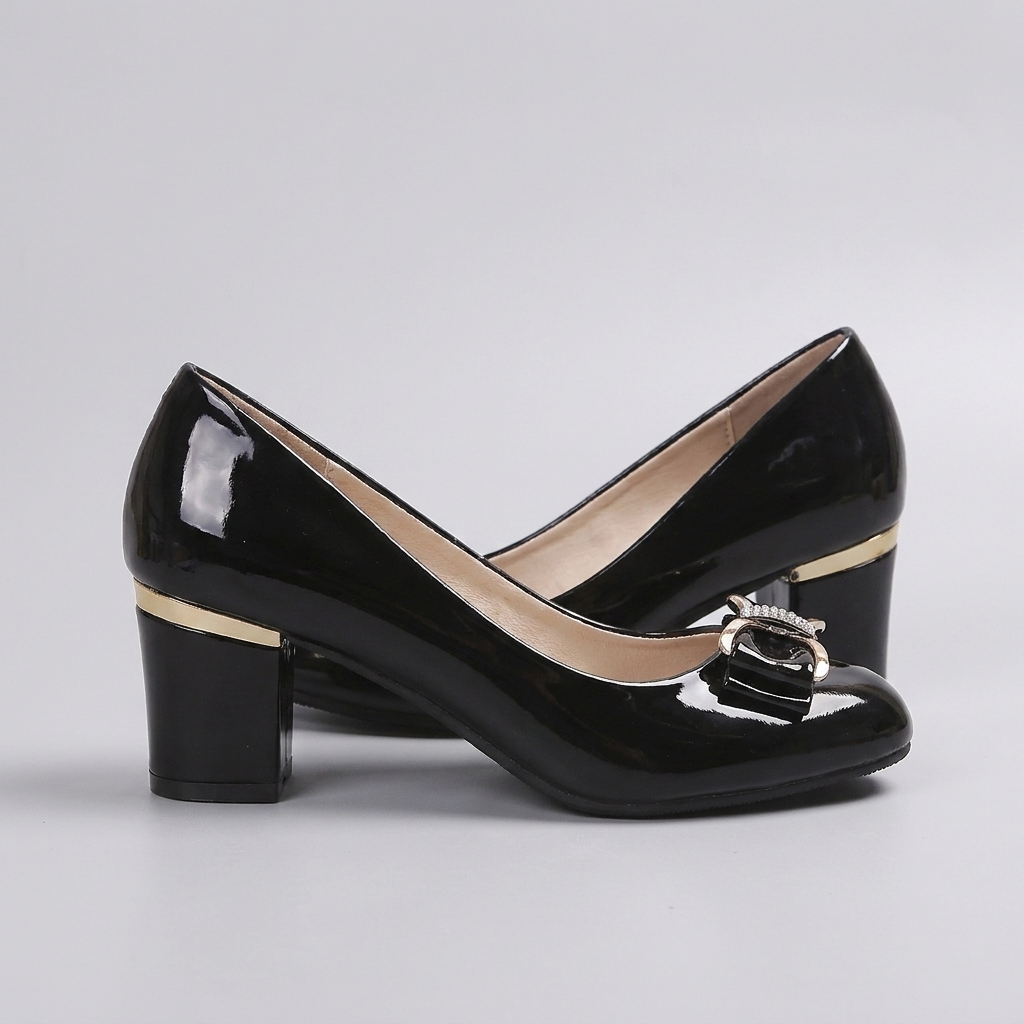 Evelyn | Women's Bow Detail Block Heel Pumps