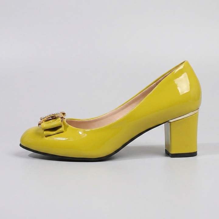 Evelyn | Women's Bow Detail Block Heel Pumps