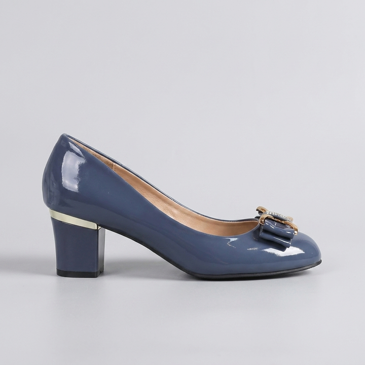 Evelyn | Women's Bow Detail Block Heel Pumps