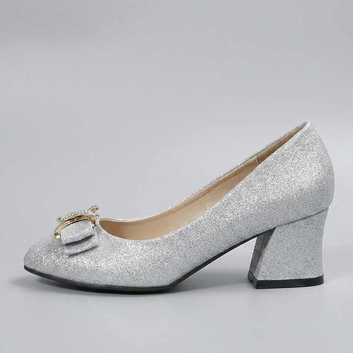 Evelyn | Women's Bow Detail Block Heel Pumps
