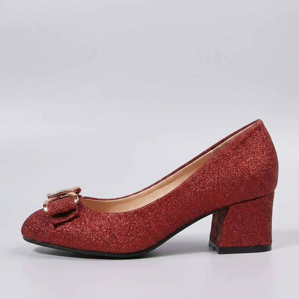 Evelyn | Women's Bow Detail Block Heel Pumps