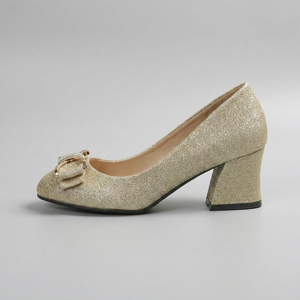 Evelyn | Women's Bow Detail Block Heel Pumps