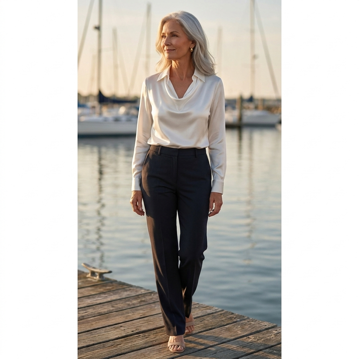 Rose | Draped Satin Blouse