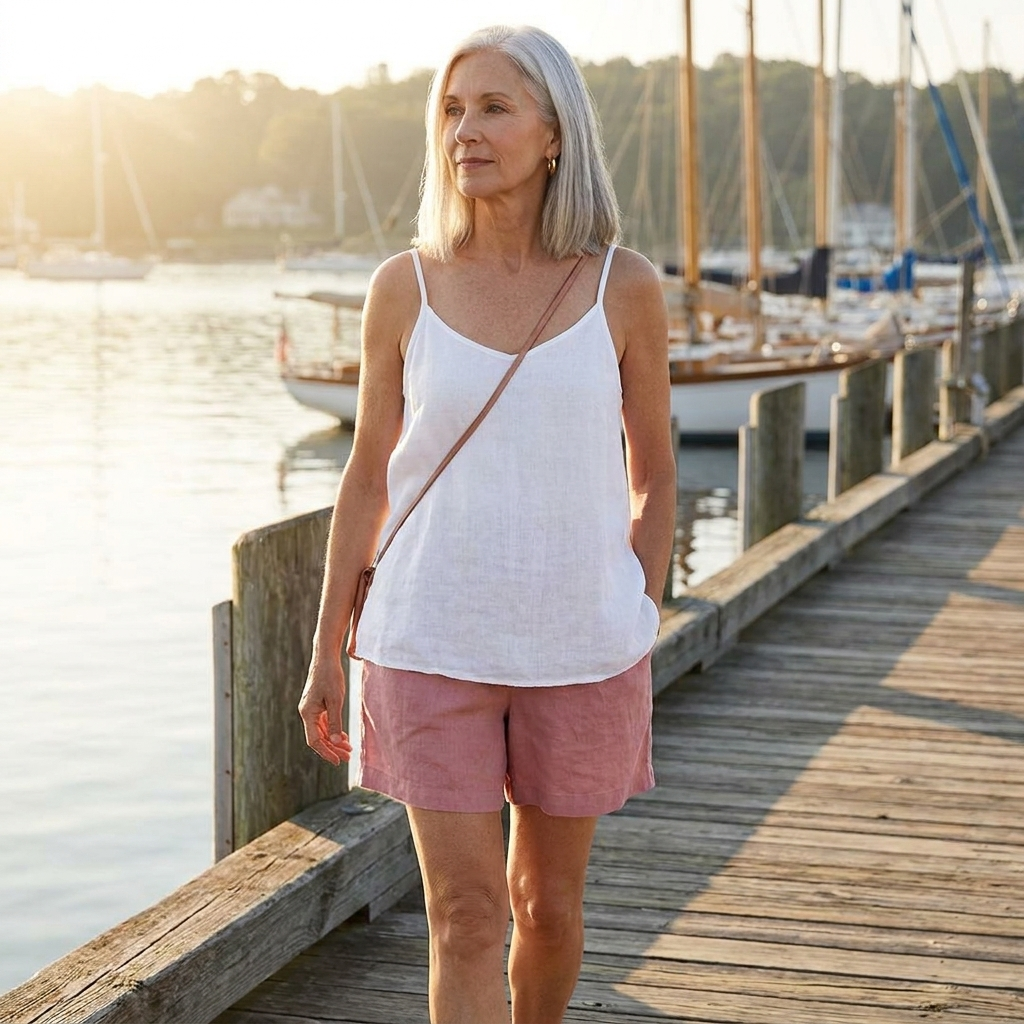 Isla | Spaghetti Strap Linen Top