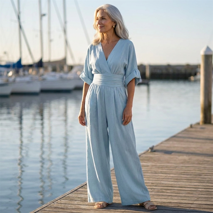Cheska | Elegant Cinched Waist Jumpsuit